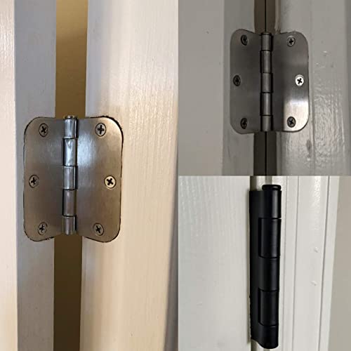 TDCHINGES 3 1/2" Matte Black Door Hinges 3.5" Rounded Flat 5/8" 42 Pack - color: Matte Black, size: 42 Pack