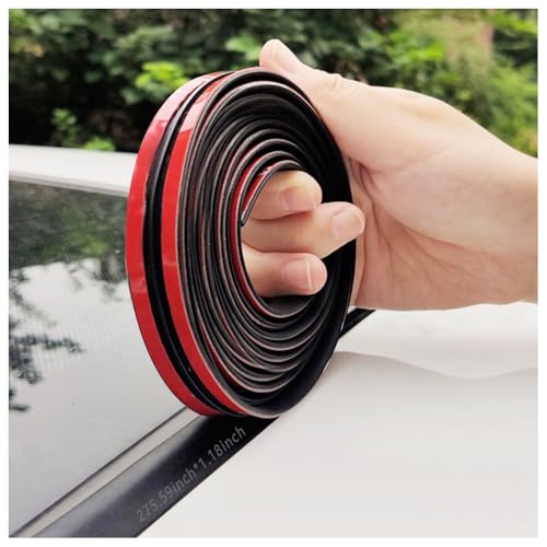Cuttable T-Car Sunroof Cover Seal Rubber Trim,Dust Proof&Weather Stripping for Windshield,Tailgate Adhesive Rubber Seal Strip (30mm×23Ft) - color: 30mm×23Ft