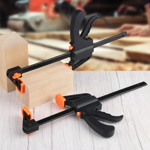 8 Pack 8 Inch F Bar Clamp, Medium Duty 160lbs One Handed Clamps/Spreader, Bar Clamps for Woodworking, Crafting, by GENHAKON - size: 8 Pack 8 Inch