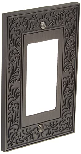 Amerelle 43RAN English Garden Wallplate, 1 Rocker, Cast Metal, Antique Nickel, 1-Pack - color: Antique Nickel, size: 1 Rocker