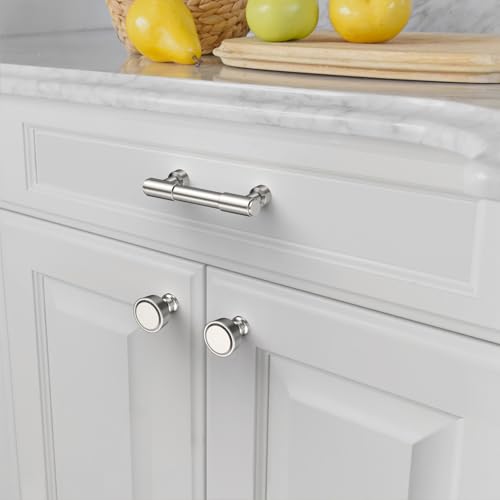 Amerdeco 10 Pack Brushed Satin Nickel Cabinet Pulls 3 Inch(76mm) Hole Center Drawer Pulls Cabinet Hardware Kitchen Cabinet Handles for Bathroom ZH0075 - color: Brushed Satin Nickel, size: 3"/76MM Hole Center