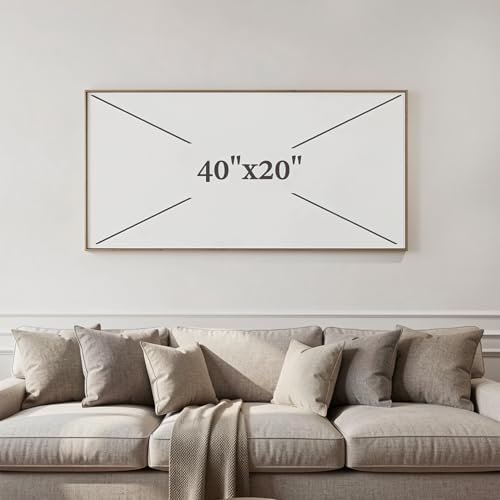 Wall Art Canvas Painting Blue and Yellow 20"x40" with Framed - color: 009-Metal, size: 40"L x 20"W