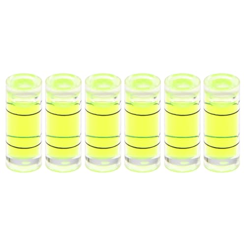 HARFINGTON 6pcs Small Cylindrical Bubble Level Vials 7x18mm PMMA Mini Horizontal Bubble Spirit Level Measuring Layout Tools for RV TV Picture Frame Hanging Tool Leveler - size: 7x18mm