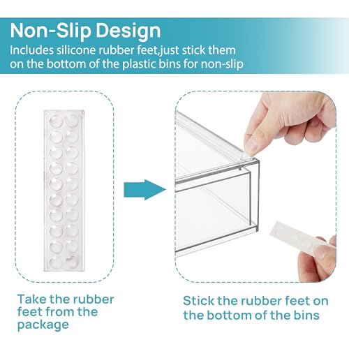 Vtopmart Clear Stackable Storage Drawers Set of 8, Plastic Organizer Bins - style: 4 Small+2 High+2 Wide