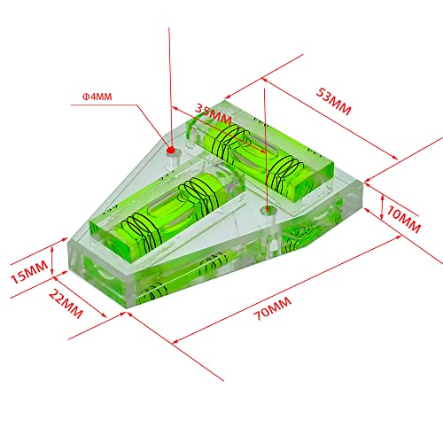 Three line T-type mini level platform can use a level meter, small ruler, and the bubble bead is highly transparent (green)