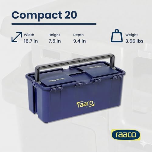 Raaco Tool Box with Removable Trays - 66 lb Load Capacity (Compact 20) - style: Close