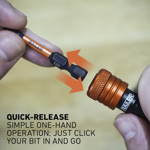 Railer 5pc Multi-Color Keychain Bit Holder, 1/4 Inch Hex Shank Quick Change - color: Multi-Color