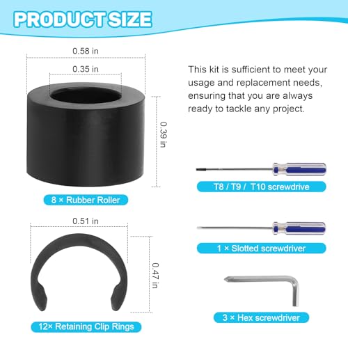 Rubber Roller Replacement Set for Cricut Maker, Pack of 27