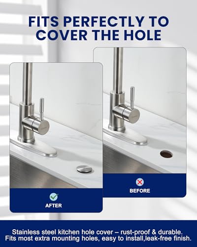 Kitchen Sink Hole Cover, Nickel Faucet Hole Cover - color: Nickel