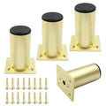 4-Pack Adjustable Aluminum Alloy Furniture Legs 3" Height Gold - color: Gold, size: 3 Inch