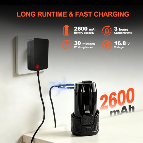 Brushless Small Sander with 36PCS Sandpapers, 2 Variable Speed Cordless Sander (0-500/0-3000 RPM), 2600mAh Battery, Mini Compact Design Electric Sander for Wood, Metal, Paint Removal, and DIY Projects - size: 1 X 2600mAh Battery Kit
