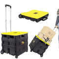 dbest Products Quik Cart Standard Collapsible Rolling Crate - Yellow Lid - color: Yellow, style: Standard