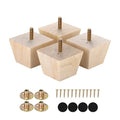 Michanco 2 inch Unfinished Wood Furniture Feet Sofa Legs Set of 4 for Couch Square Wooden Replacement Leg - size: 2 Inch Unfinished
