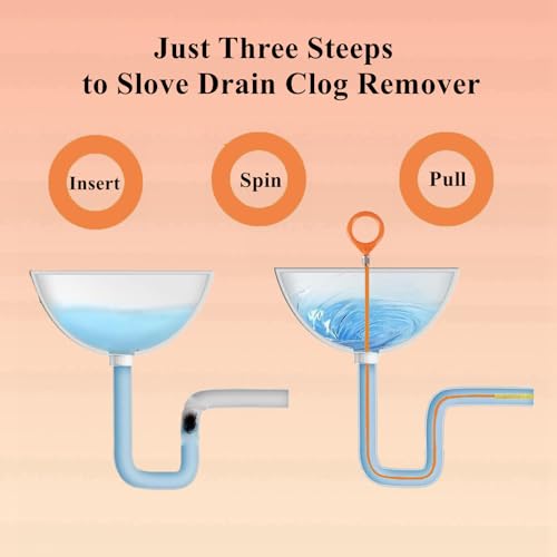 35 Inch Drain Snake Hair Clog Remover Tool, Long Flexible Anti-Break Steel Plumbing Snake, for Bathroom Sink, Shower, Tub, Pipe Drain (4 Pack)