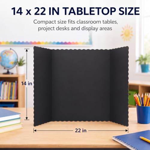 Ctosree 18 Pcs 14 x 22 Inch Tri Fold Poster Board Bulk for Display, Black - color: Black, size: 14 x 22 inch