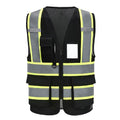 A-SAFETY Mesh High Vis Vest, Reflective Construction Vest with Pockets - color: Black, size: XX-Large