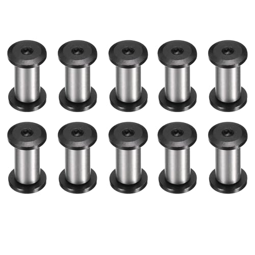 HARFINGTON 10pcs Knife Handle Screws 6 x 14mm M4 Torx Sink Head Stainless Steel Pocket Knife Pivot Pin Folding Knives Bolts Fasteners for Blade Fixing, Black/Silver - size: 6 x 14mm