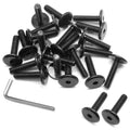 Biaungdo Flat Head Allen Bolts, 1/4-20 x 1 Inch, Black, 30 Pcs | Socket Cap Screws Joint Connecting Bolts Countersunk Screws Bolts for Furniture, Fully Threaded - size: 1/4-20 x 1 Inch