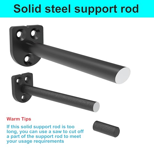 6 Inch Heavy Duty Floating Shelf Brackets 4 Pack, 1/4" Thick Solid Steel Hidden Blind Support, Fits Wood Studs, Holds 200 lbs, Invisible Hardware DIY Kit for Custom Shelving, Black - size: 6 Inch, style: Black 4 Pack