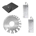 3 PCS Wire Gauge Measurement Tool, Precise Rustproof Colorfast Weld Seam Circular Gauge, Stainless Steel Metal Plate Welding Material Thickness Measuring Instrument (Silver)