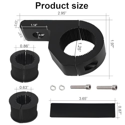 2Pcs LED Light Bar Mounting Brackets, Aluminum Alloy Tube Clamp Kit with Rubber Inserts for 0.75" 1" 1.25" Roll Cage & Bull Bar Universal Fog Light Mount for UTV ATV Motorcycle SUV Black - size: 2pcs 0.75“-1.25" Clamp Kit