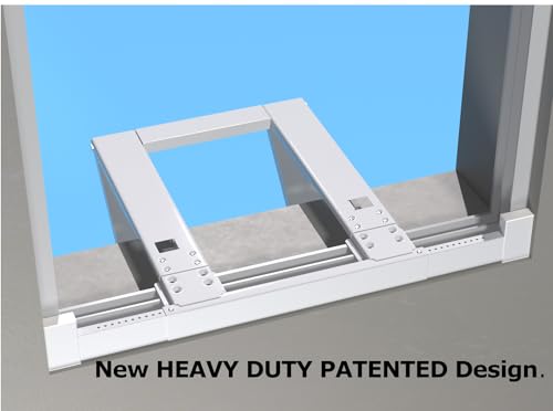 Premium Heat Pump Drill-Less Window Air Conditioner & Heat Pump Bracket - Patented Model Drill-Less Window AC Support - Supports Air Conditioners Well Over 200 lbs. - 2024 Updated - size: DRILL-LESS 2024