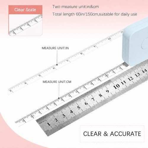SlowVibes Bling Blue Diamond Retractable Body Measuring Tape, 60 Inch - color: Blue