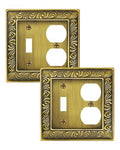 2-Pack Paisley Pattern Metal Combo Toggle/Duplex Light Switch Cover Plate - style: 1 Toggle/1 Duplex 2PK