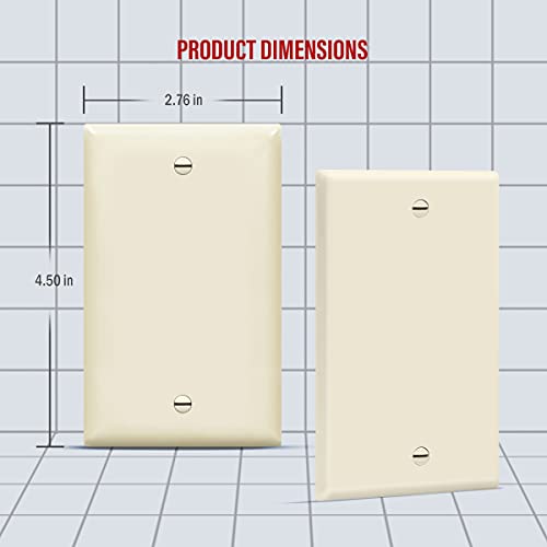 ENERLITES Blank Device Wall Plate, Gloss Finish, Standard Size 1-Gang 4.50" x 2.76", Polycarbonate Thermoplastic, 8801-LA, Light Almond (Pack of 2) - color: Light Almond, size: Standard (Pack of 2)