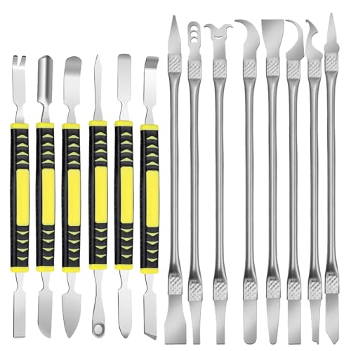 14 Pcs Stainless Steel Dual Ends Crowbar Dual-Ends Small Spudger Pry Opening Repair Tools Kit for Professional Repair Kit Suitable for Phones Laptops Tablets Smartwatches Digital Appliances