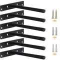 Heavy Duty Floating Shelf Bracket (Set of 6) – Solid Steel Blind Shelf Supports - Hidden Brackets for Floating Wood Shelves - Ideal for Cedar Wood Blocks & Mantels（Large Size） - size: 6 Inch - 6 Pack