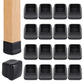 Ezprotekt 24Pcs Chair Leg Sliders for Carpet, Square Chair Glides for Rug - size: L-Black