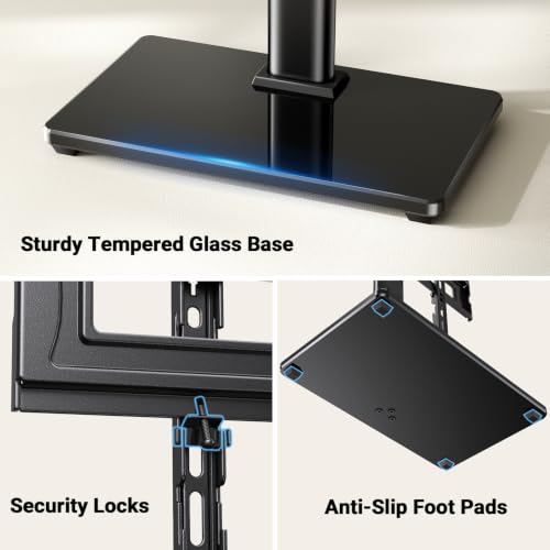 PERLESMITH Universal TV Stand Legs for 32-65 inch TVs, Table Top TV Stand up to 88 lbs, Height Adjustable Television TV Mount, Universal TV Leg Base for Living Room & Bedroom (32-65 Inch with Swivel) - size: 32-65 Inch with swivel