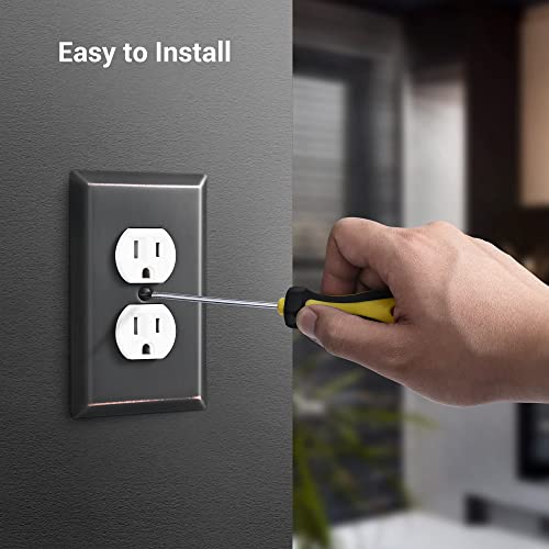 DEWENWILS 4 Pack Duplex Wall Plate, Aged Bronze Outlet Cover | 4 Pack, Mid Size 4.92" x 3.14", Metal Wall Plates for Electric Outlet, GFCI, Dimmer Switch, Toggle Switch - color: Aged Bronze, size: 1-Gang Duplex, 4 Pack
