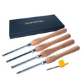 POWERTEC 4 Pcs Carbide Lathe Tools for Woodturning, Wood Lathe Tools with Radius Edge Square, Flat Edge Square, Round and Diamond, Lathe Toolds with Replaceable Blade (71826) - style: 4pcs set