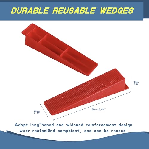 1/16 Inch Tile Spacers Leveling System withPlier, 500 Spacers & 150 Wedges
