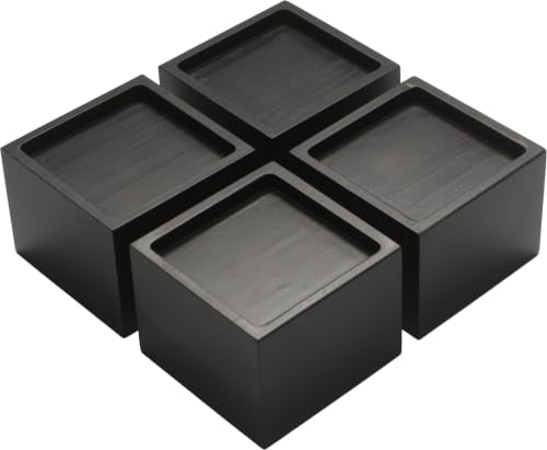 Lufia 3 Inch Solid Pine Wood Furniture Risers 4 Pack, 2000 LBS Non-Slip Lift Blocks for Bed Sofa Cabinet - color: Black - 4-pack, size: 3 Inch