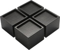 Lufia 3 Inch Solid Pine Wood Furniture Risers 4 Pack, 2000 LBS Non-Slip Lift Blocks for Bed Sofa Cabinet - color: Black - 4-pack, size: 3 Inch