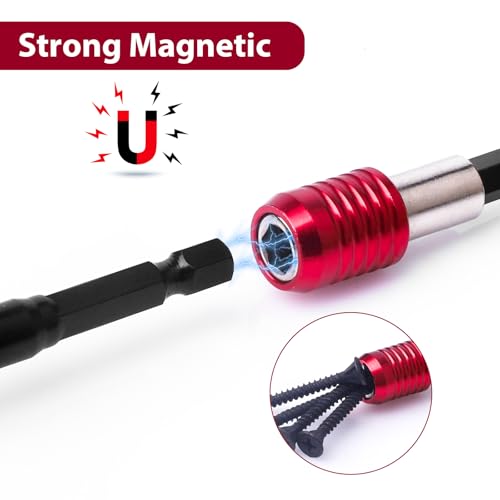 Drill Bit Extension 4 Pcs Magnetic Bit Holder 2/4/6/12" Bit Holder Extender for Impact Drill