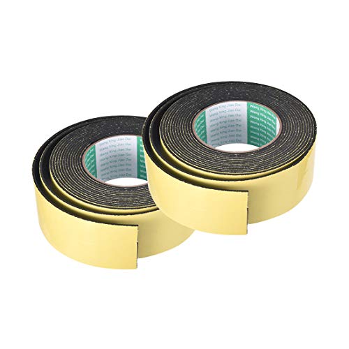 uxcell Sealing Foam Tape 50mm Wide 2mm Thick 5m/16.4ft Long, Self Adhesive Weather Strip for Window Door Insulation, Pack of 2 - size: 50mmx2mmx5m