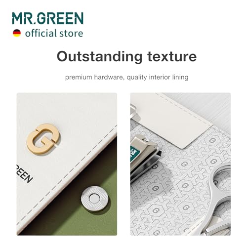 MR.GREEN Colorful Manicure Set Practical Pedicure Kits Nail Clippers Personal Care Tools Facial Hair Scissors with Fashion Case (Mr-6681 Green) - color: Mr-6681 Green