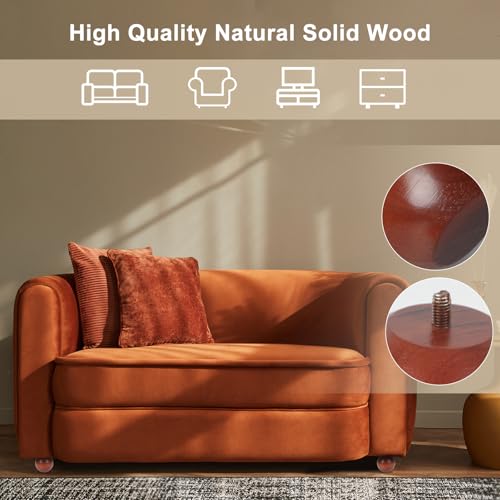 4 Inch Wooden Sofa Legs of 4 Wood Furniture Legs Couch Feet Wooden Round Sofa Furniture Replacement Sofa Legs Replacement for Sofa Couch Chair Cabinet Dresser Ottoman Bed Riser, 4 Pack - color: Brown