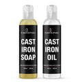 Cast-Iron Cleaning Kit, A Cleanser and Cleaner 8 oz Bundled with Cast-Iron Conditioner Oil 8 oz by Culina Kosher Certified