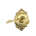 SCHLAGE Accent Bed/Bath Privacy Door Handle with Lock, Bright Brass - color: Bright Brass, size: Brookshire