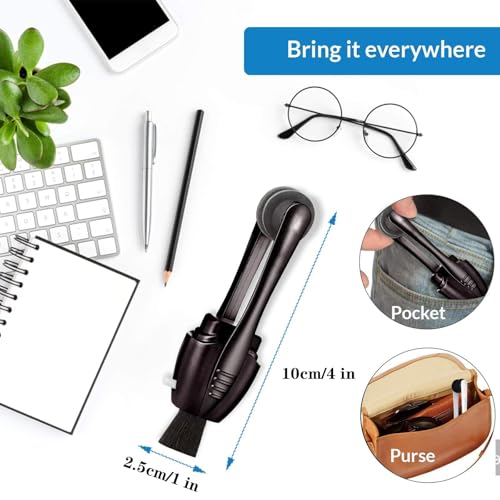 Eye Glasses Cleaner (3pc), Portable Carbon Eyeglass Cleaner, Microfiber Spectacles Mini Sunglasses Brush Soft Brush Cleaning Tool for Lens