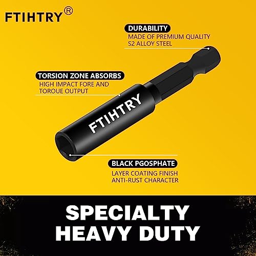 FTIHTRY 1/4”Magnetic Extension Socket Drill Bit Holder,12pcs Screwdriver Extension, Quick-Change Hex Shank Set - size: Onesize