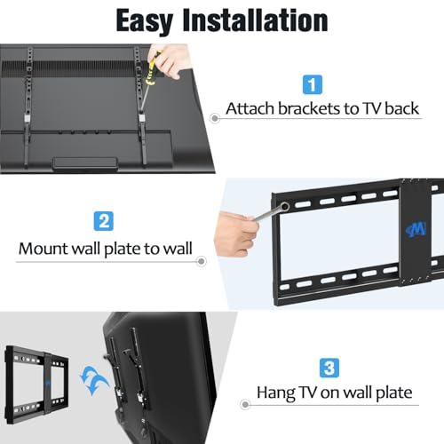 Mounting Dream TV Wall Mount for 37-70 Inch Flat Screen TV up to 132lbs - size: For 37"-70“ TV