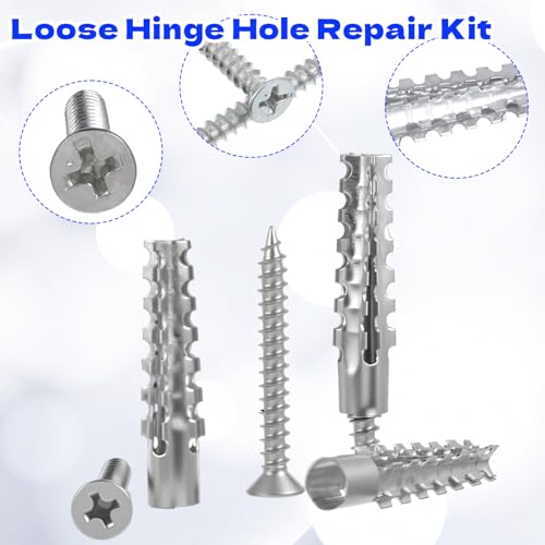 60 Pcs M6 Metal Anchors with Screws, Tree Shaped Steel Hollow Wall Anchor Metal Expansion Anchors for Drywall Expansion Bolt for Drywall Loose Hinge Hole Repair Kit for Concrete and Plaster Wall