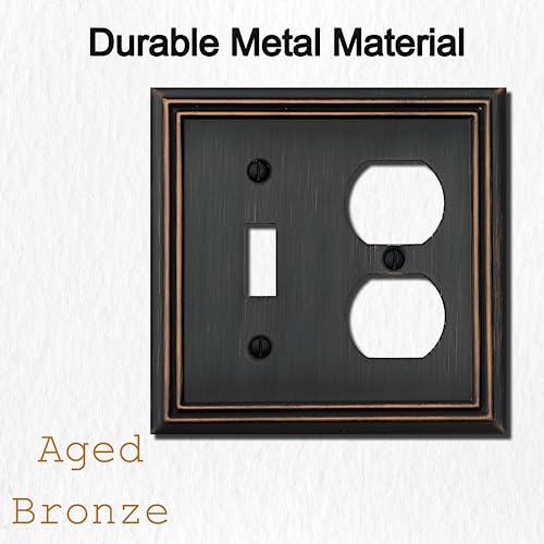 OKAWYC Toggle/Duplex Light Switch Cover Adler Metal Wall Plate, 2-Pack Aged Bronze 2 Gang, Light Switch Cover Outlet Cover Decorative Wallplate, Durable - style: Toggle/Duplex 2PK