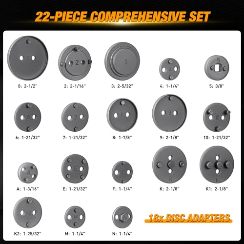GOOACC 22pc Disc Brake Caliper Compression Tool Set Piston Rewind Black - color: 22pc Brake Caliper Black
